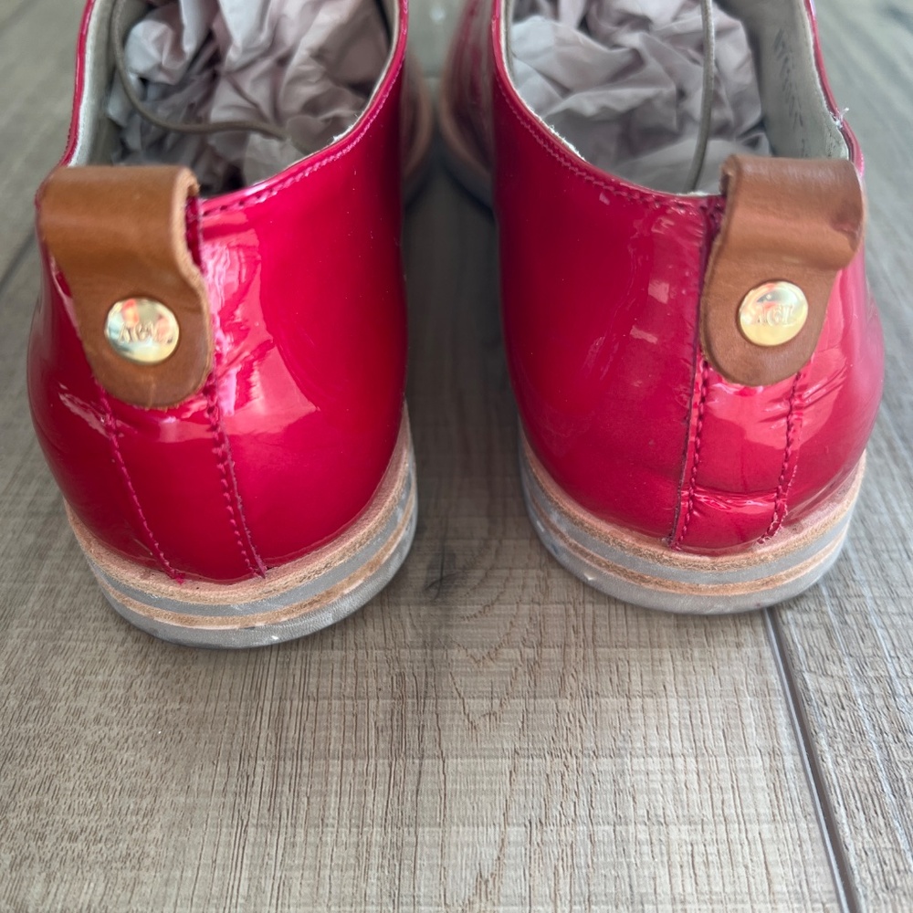 AGL Pink Patent Leather Loafers Oxfords Size 8 - Italian Luxury Shoes - Picture 7 of 9